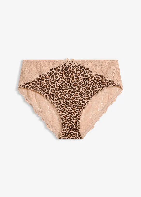 Maxislip mit Leopardenmuster in beige von vorne - bonprix