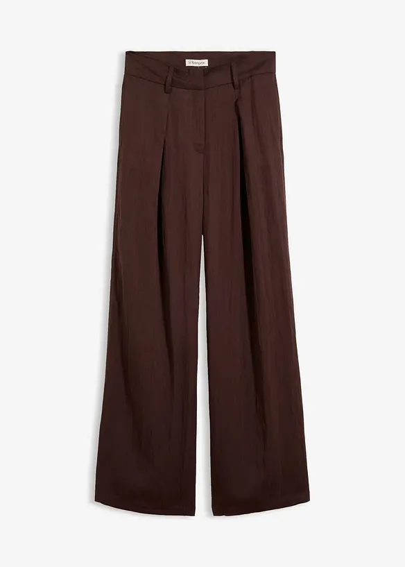 Sommerliche Bundfaltenhose in braun von vorne - bonprix Sommerliche Bundfaltenhose in braun von vorne - bonprix