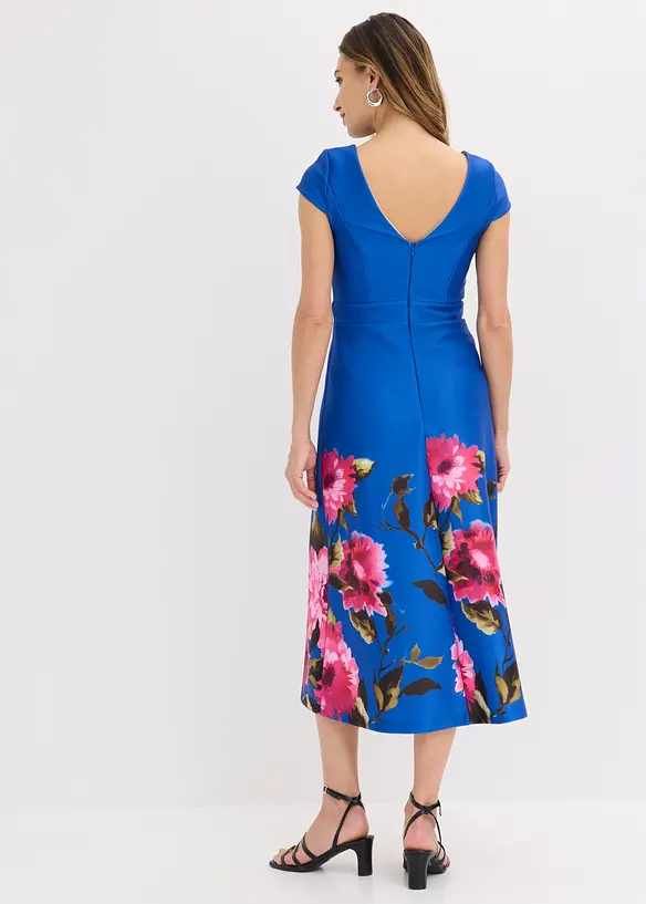 Midikleid in blau von hinten (Totalaufnahme) - bonprix