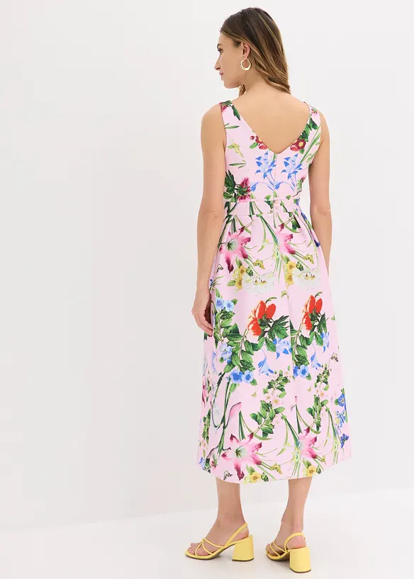 Midikleid in rosa von hinten (Totalaufnahme) - bonprix