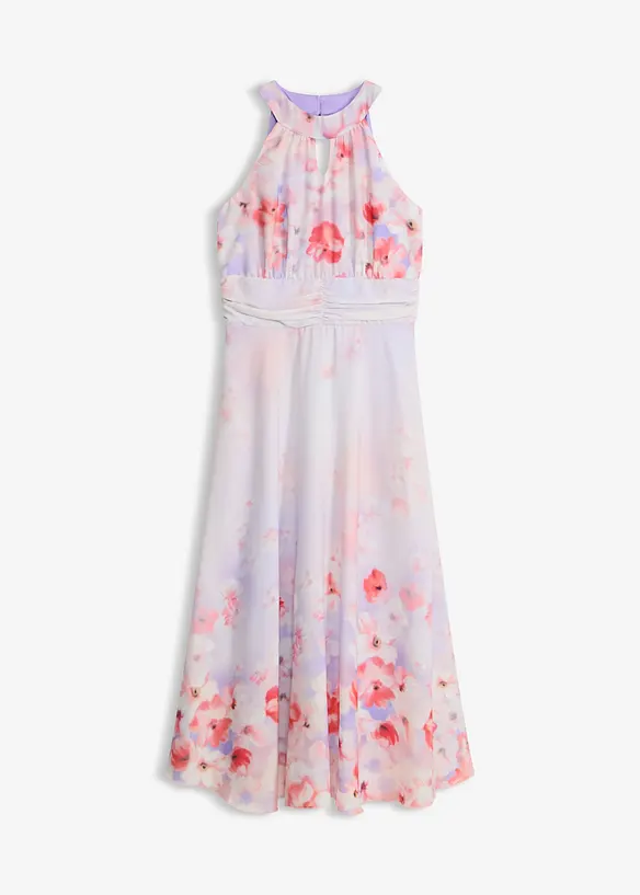 Midikleid mit Drapierung in lila von vorne - bonprix Midikleid mit Drapierung in lila von vorne - bonprix