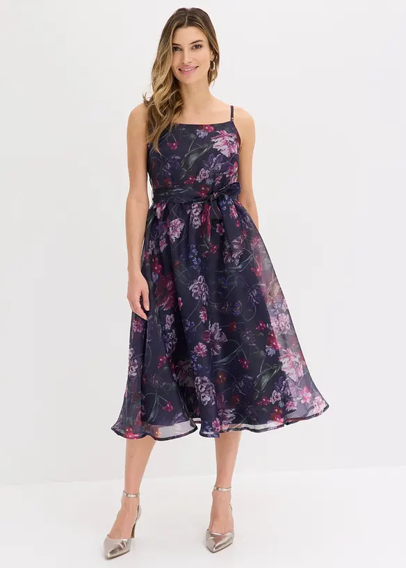 Midikleid aus zartem Tüll mit Bindeband in weiß von vorne (Totalaufnahme) - bonprix Midikleid aus zartem Tüll mit Bindeband in weiß von vorne (Totalaufnahme) - bonprix