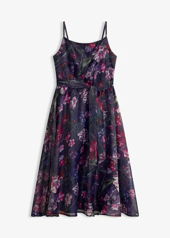 Midikleid aus zartem Tüll mit Bindeband in weiß von vorne - bonprix Midikleid aus zartem Tüll mit Bindeband in weiß von vorne - bonprix
