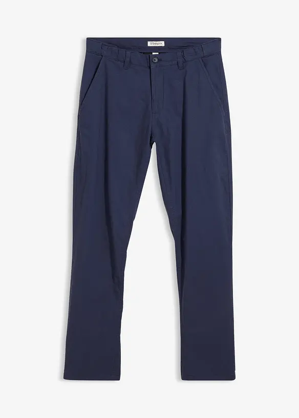 Chinohose aus Leinen-Mix in Regular Fit in blau von vorne - bonprix