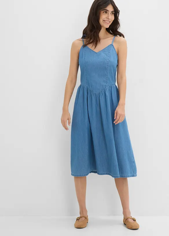 Jeanskleid in blau von vorne (Totalaufnahme) - bonprix Jeanskleid in blau von vorne (Totalaufnahme) - bonprix