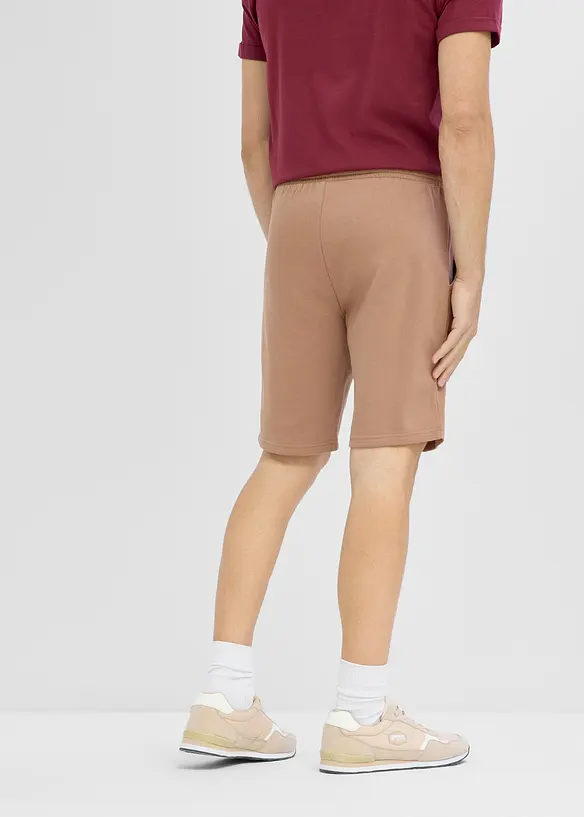 Sweat-Bermuda in Regular Fit in braun von hinten - bonprix