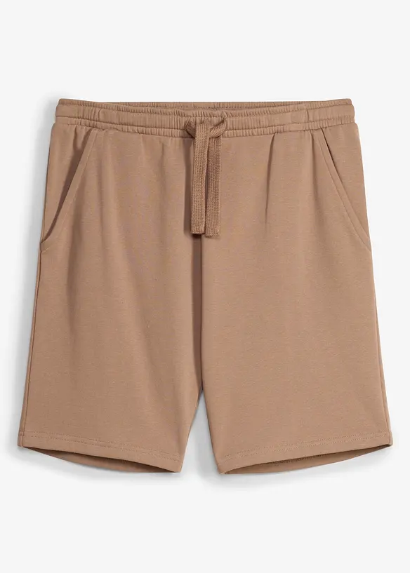 Sweat-Bermuda in Regular Fit in braun von vorne - bonprix