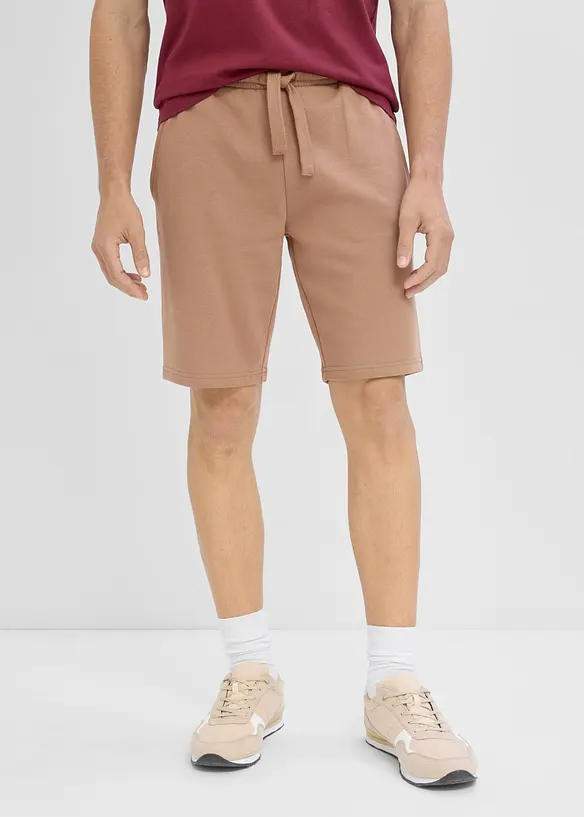 Sweat-Bermuda in Regular Fit in braun von vorne - bonprix