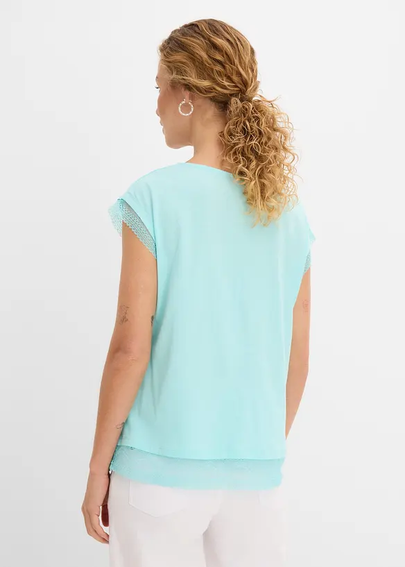 Boxy-Shirt aus reiner Bio-Baumwolle in blau von hinten (im Anschnitt) - bonprix