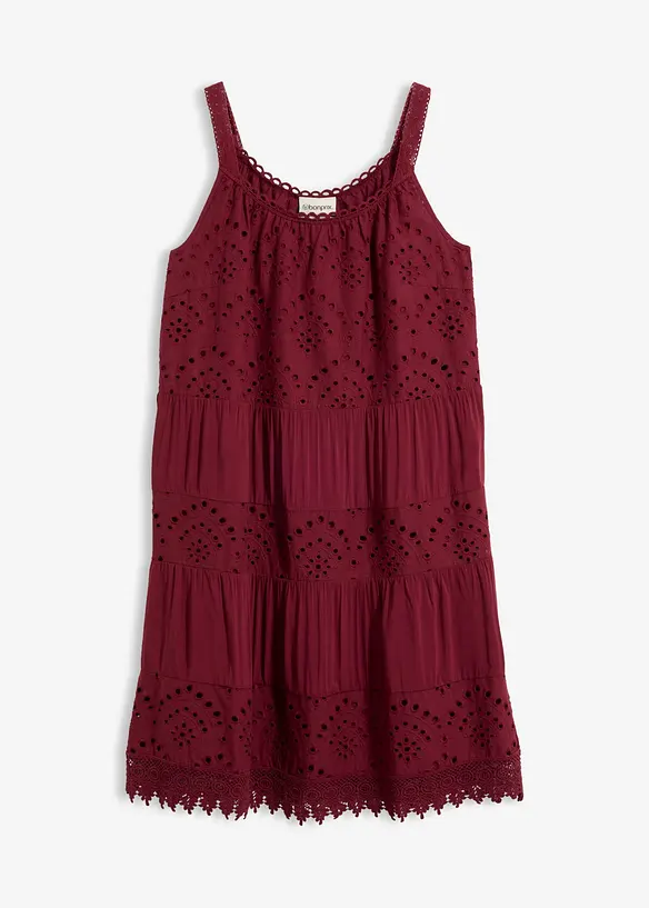 Trägerkleid aus Viskose mit Spitze in rot von vorne - bonprix