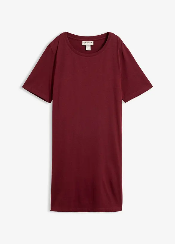 Oversize- Shirtkleid in rot von vorne - bonprix