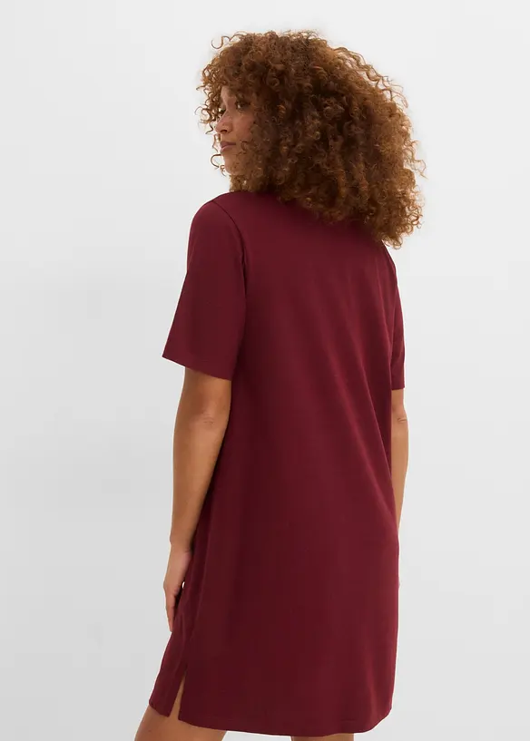 Oversize- Shirtkleid in rot von hinten (Totalaufnahme) - bonprix