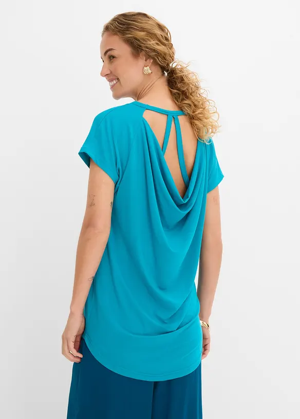 Shirt aus softer Visksose in blau von hinten (im Anschnitt) - bonprix Shirt aus softer Visksose in blau von hinten (im Anschnitt) - bonprix