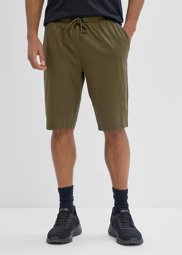 Jersey-Shorts (2er Pack) in grün von vorne - bonprix