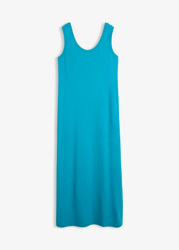 Figurbetontes Jerseykleid in blau von vorne - bonprix