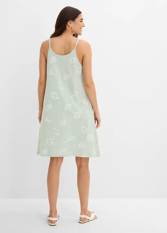 Hänger-Jerseykleid aus Bio-Baumwolle in grün von hinten (Totalaufnahme) - bonprix