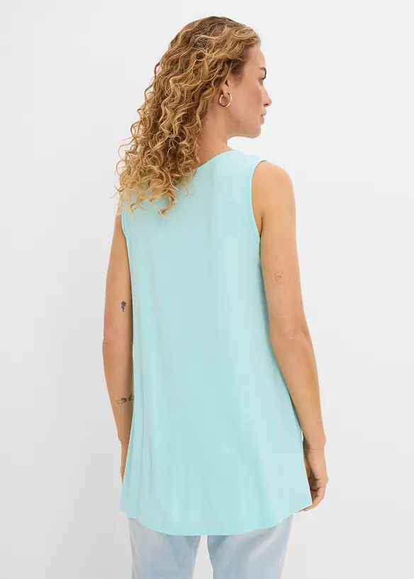Long-Top aus softer Viskose, 2er Pack in blau von hinten (im Anschnitt) - bonprix