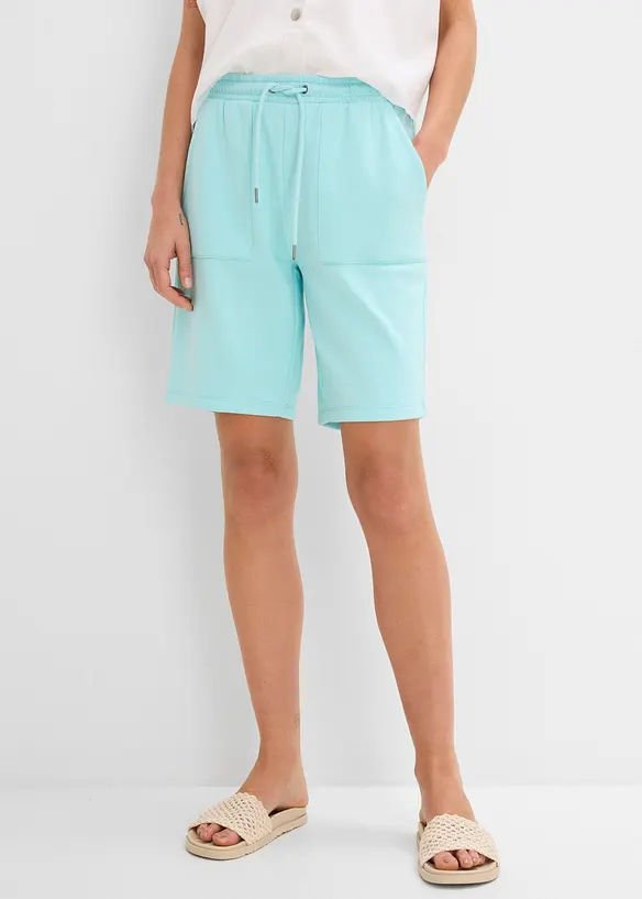 Sweat-Shorts aus Baumwoll-Mix in blau von vorne - bonprix Sweat-Shorts aus Baumwoll-Mix in blau von vorne - bonprix
