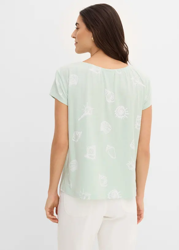 Bedrucktes Shirt aus Bio-Baumwolle in grün von hinten (im Anschnitt) - bonprix