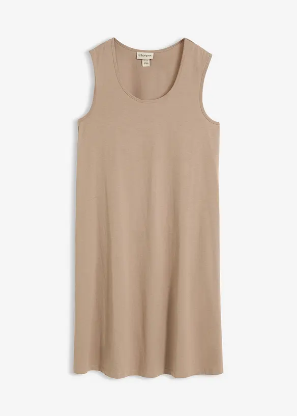 Jerseykleid mit reiner Bio-Baumwolle in braun von vorne - bonprix Jerseykleid mit reiner Bio-Baumwolle in braun von vorne - bonprix