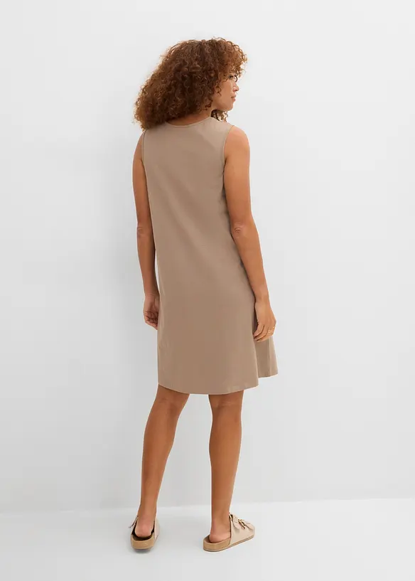 Jerseykleid mit reiner Bio-Baumwolle in braun von hinten (Totalaufnahme) - bonprix Jerseykleid mit reiner Bio-Baumwolle in braun von hinten (Totalaufnahme) - bonprix