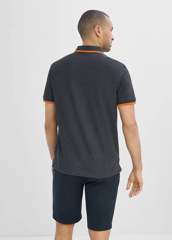 Piqué-Poloshirt mit reiner Bio-Baumwolle in schwarz von hinten (im Anschnitt) - bonprix