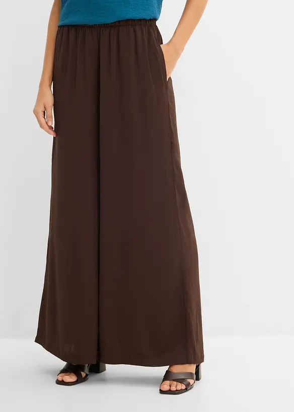 Palazzo-Hose in braun von vorne - bonprix Palazzo-Hose in braun von vorne - bonprix