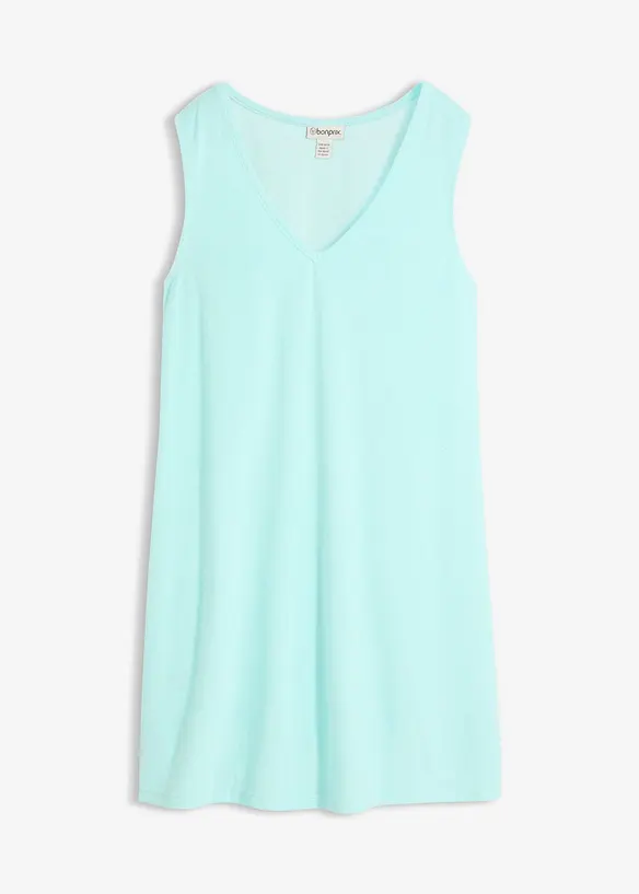 Frottee-Kleid aus Baumwoll-Mix in blau von vorne - bonprix
