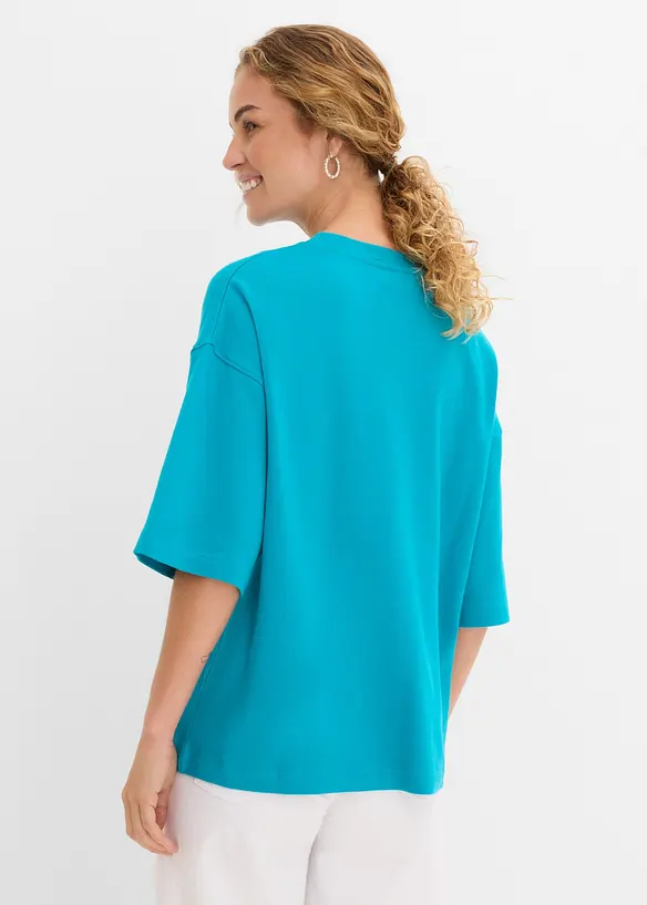 Oversize-Shirt aus reiner schwerer Bio-Baumwolle in blau von hinten (im Anschnitt) - bonprix Oversize-Shirt aus reiner schwerer Bio-Baumwolle in blau von hinten (im Anschnitt) - bonprix