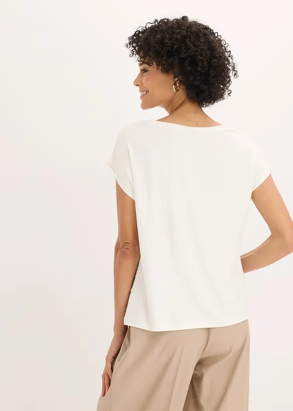 Oversize- Shirt mit Spitzenband in weiß von hinten (im Anschnitt) - bonprix Oversize- Shirt mit Spitzenband in weiß von hinten (im Anschnitt) - bonprix