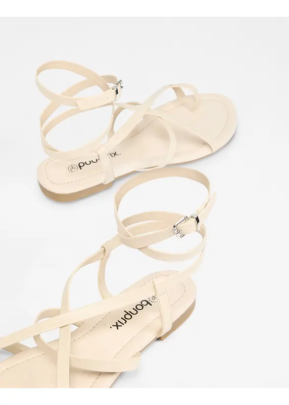 Riemchensandalen in beige - bonprix