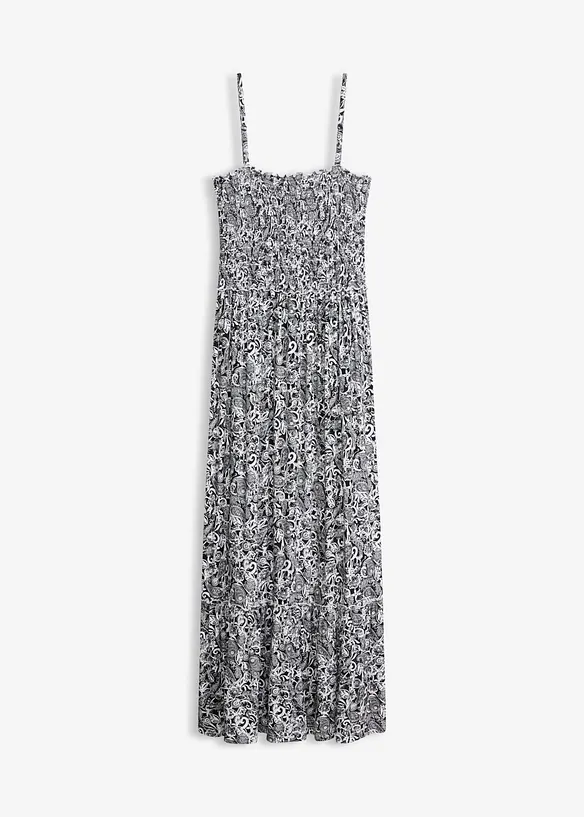 Trägerkleid aus Viskose-Mix in schwarz von vorne - bonprix