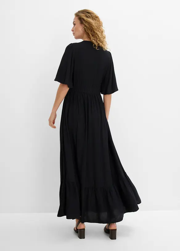 Maxikleid aus fließender Viskose in schwarz von hinten (Totalaufnahme) - bonprix Maxikleid aus fließender Viskose in schwarz von hinten (Totalaufnahme) - bonprix
