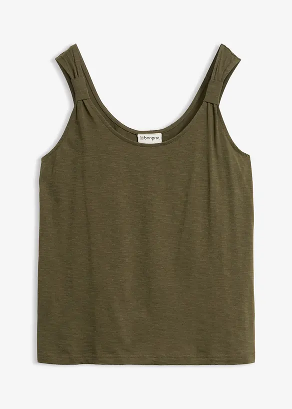 Tanktop aus reiner Bio-Baumwolle in grün von vorne - bonprix