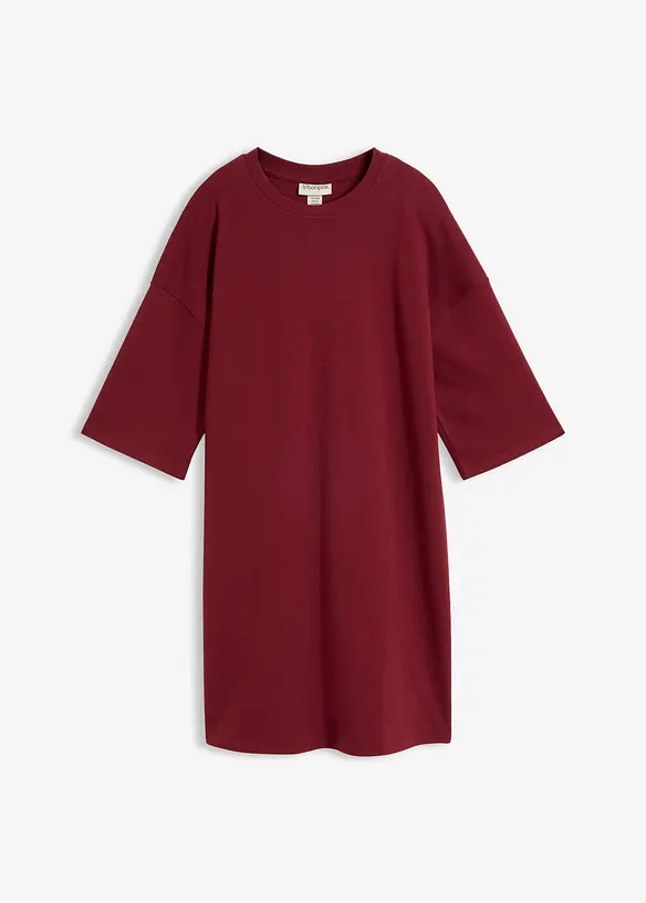 Oversize-Shirtkleid aus schwerer Bio-Baumwolle in rot von vorne - bonprix
