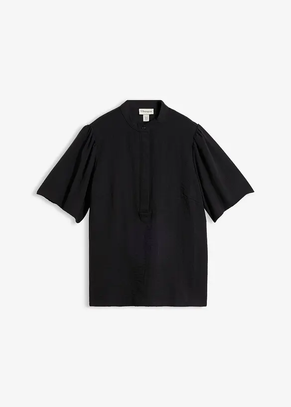 Bluse aus Viskose-Mix in schwarz von vorne - bonprix