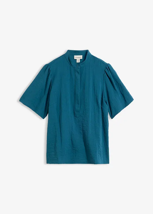 Bluse aus Viskose-Mix in petrol von vorne - bonprix