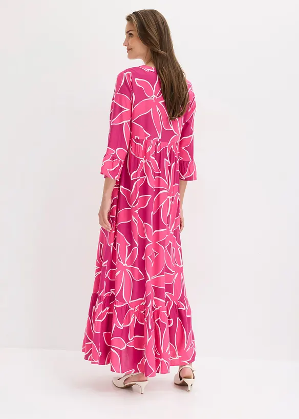 Tunika-Kleid aus fließender Viskose in pink von hinten (Totalaufnahme) - bonprix Tunika-Kleid aus fließender Viskose in pink von hinten (Totalaufnahme) - bonprix