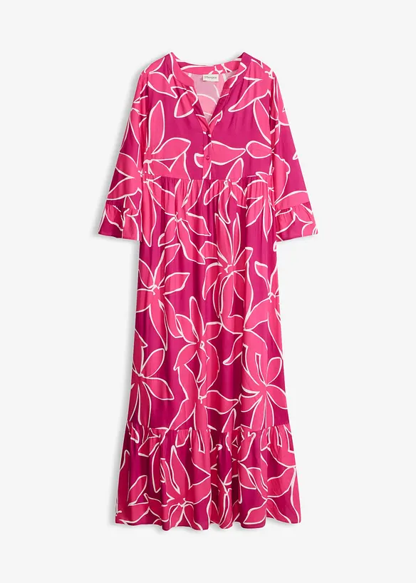 Tunika-Kleid aus fließender Viskose in pink von vorne - bonprix Tunika-Kleid aus fließender Viskose in pink von vorne - bonprix