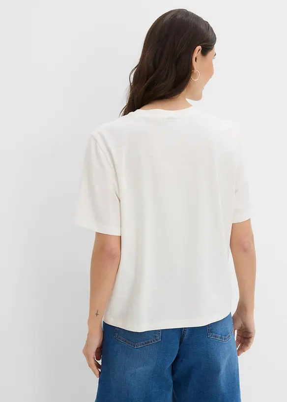 Oversize-Shirt aus reiner Bio-Baumwolle in weiß von hinten (im Anschnitt) - bonprix