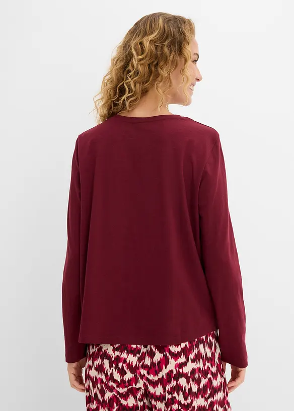 Spitzenshirt aus reiner Jersey-Baumwolle in rot von hinten (im Anschnitt) - bonprix