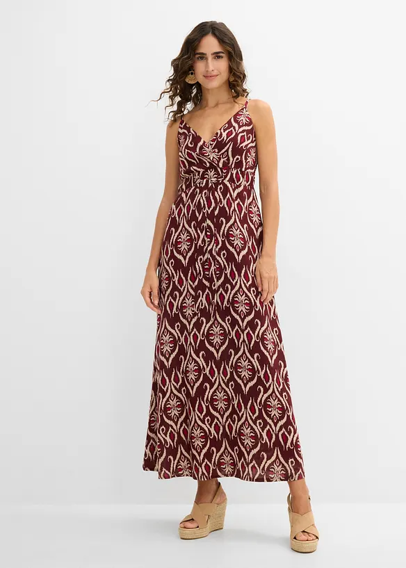 Maxikleid aus fließender Viskose in rot von vorne (Totalaufnahme) - bonprix Maxikleid aus fließender Viskose in rot von vorne (Totalaufnahme) - bonprix