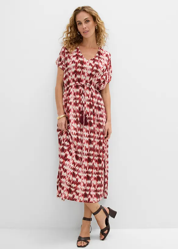 Maxikleid aus strukturierter Viskose in weiß von vorne (Totalaufnahme) - bonprix Maxikleid aus strukturierter Viskose in weiß von vorne (Totalaufnahme) - bonprix