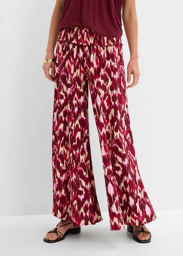 Palazzo-Hose aus fließender Viskose in pink von vorne - bonprix