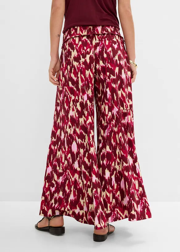 Palazzo-Hose aus fließender Viskose in pink von hinten - bonprix