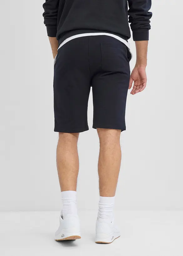 Sweat-Bermuda aus reiner Baumwolle in schwarz von hinten - bonprix