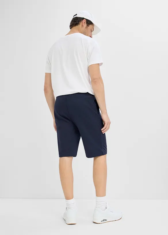 Sweat-Bermuda in Regular Fit in blau von hinten - bonprix