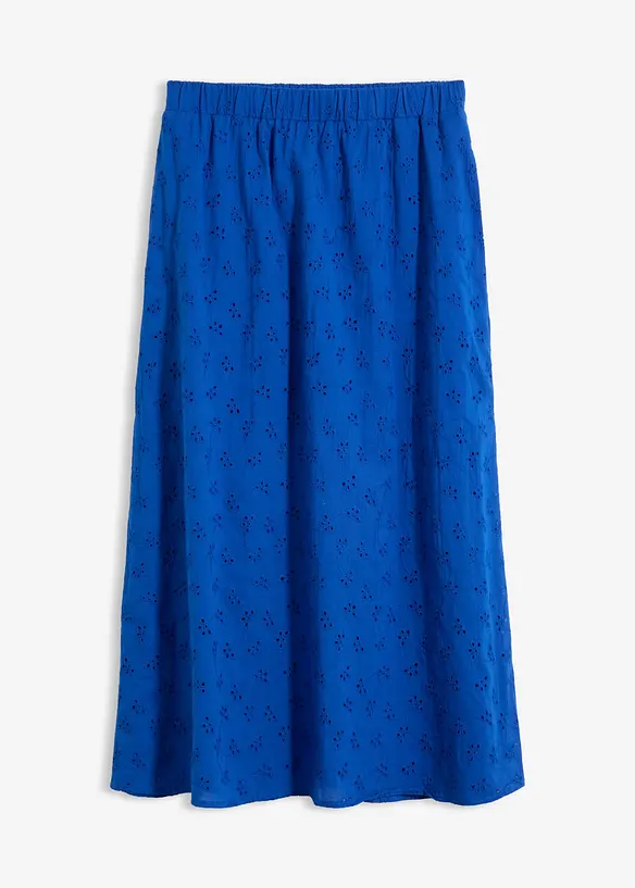 Midirock aus reiner Baumwolle in blau von vorne - bonprix Midirock aus reiner Baumwolle in blau von vorne - bonprix