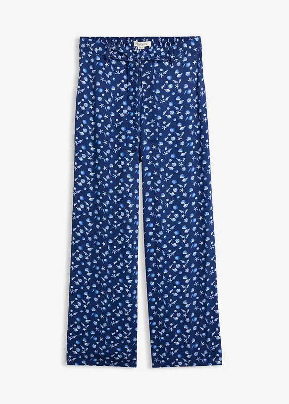 Schlupfhose  aus reiner Viskose in blau von vorne - bonprix