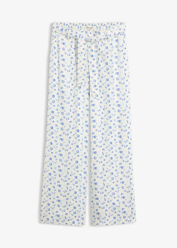 Schlupfhose  aus reiner Viskose in weiß von vorne - bonprix